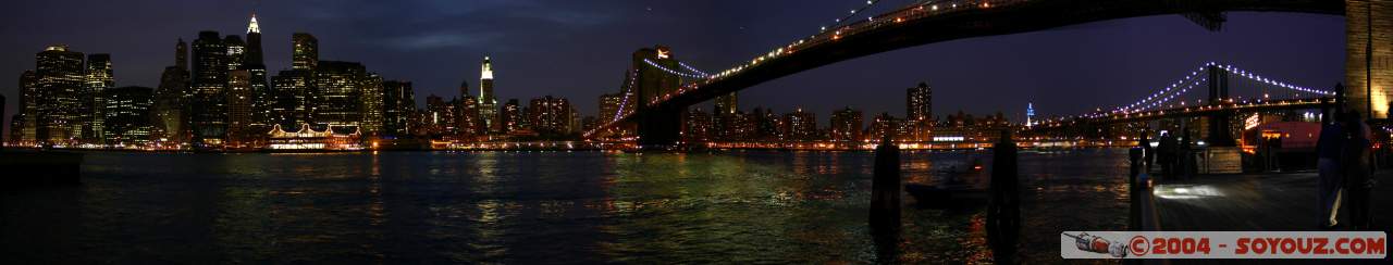 Brooklyn and Manhattan Bridges by Night
