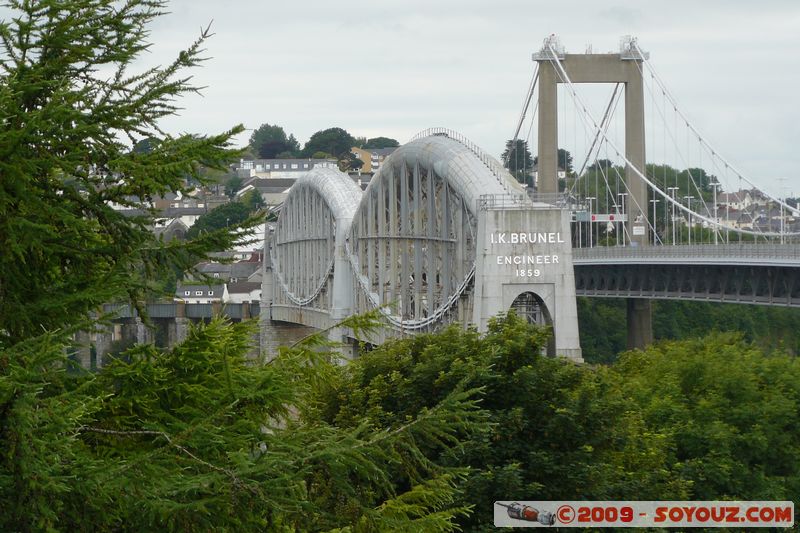 Tamar Bridge (1961) and Royal Albert Bridge (1859)
Saltash, Cornwall, England, United Kingdom
Mots-clés: Pont